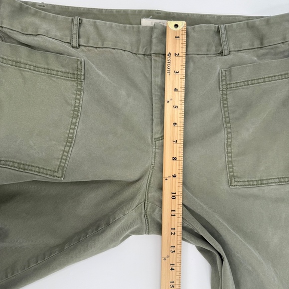 Loft Jeans Women 14 Green Skinny Stretch Denim Mid Rise Frayed Hem Pockets - Picture 10 of 13